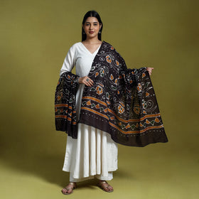  Brown Cotton Hand Batik Print Dupatta