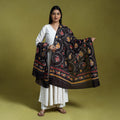 Brown - cotton hand batik dupatta 39 - handcrafted
