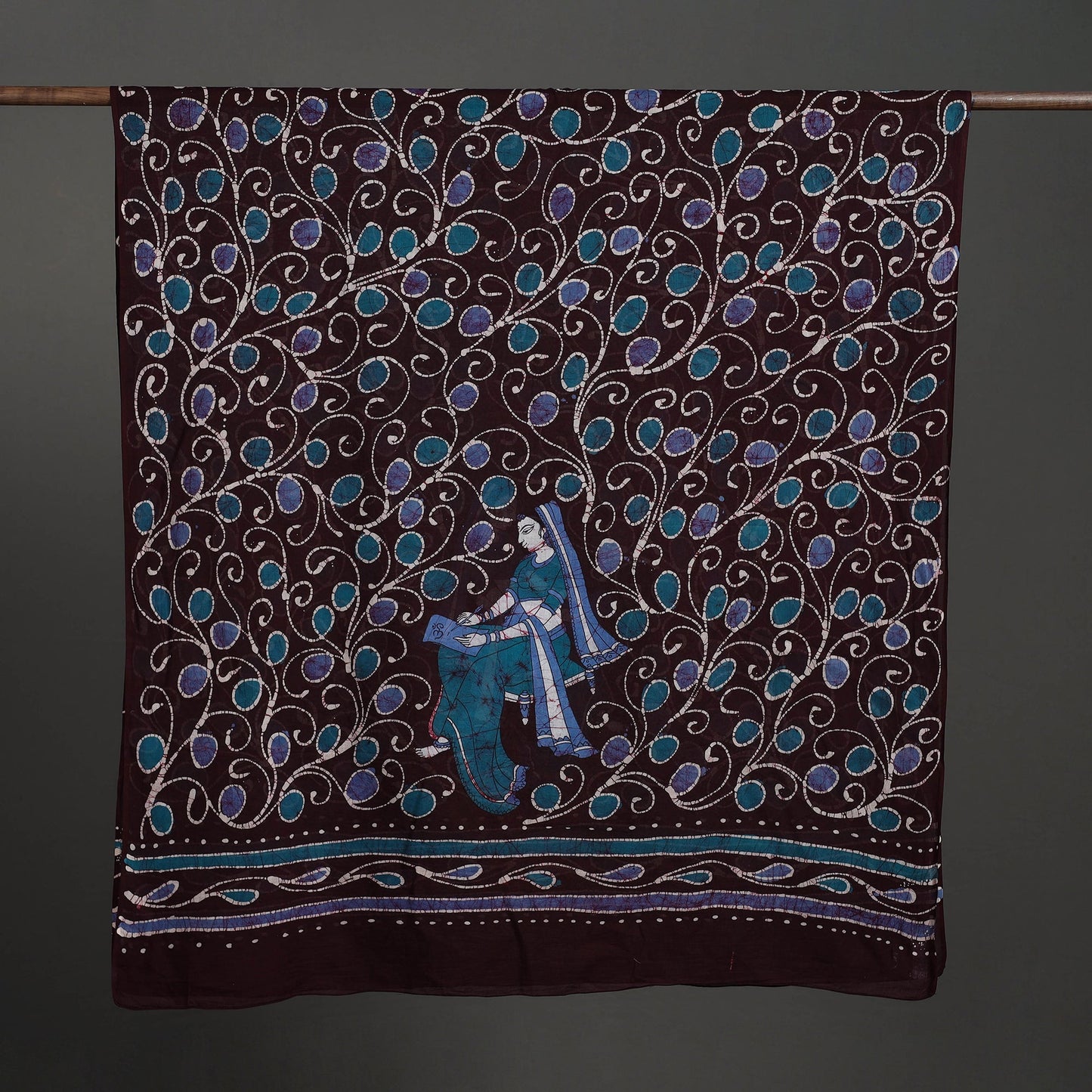  Brown Cotton Hand Batik Print Dupatta