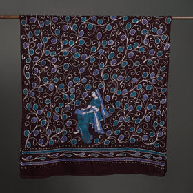  Brown Cotton Hand Batik Print Dupatta