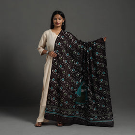  Brown Cotton Hand Batik Print Dupatta