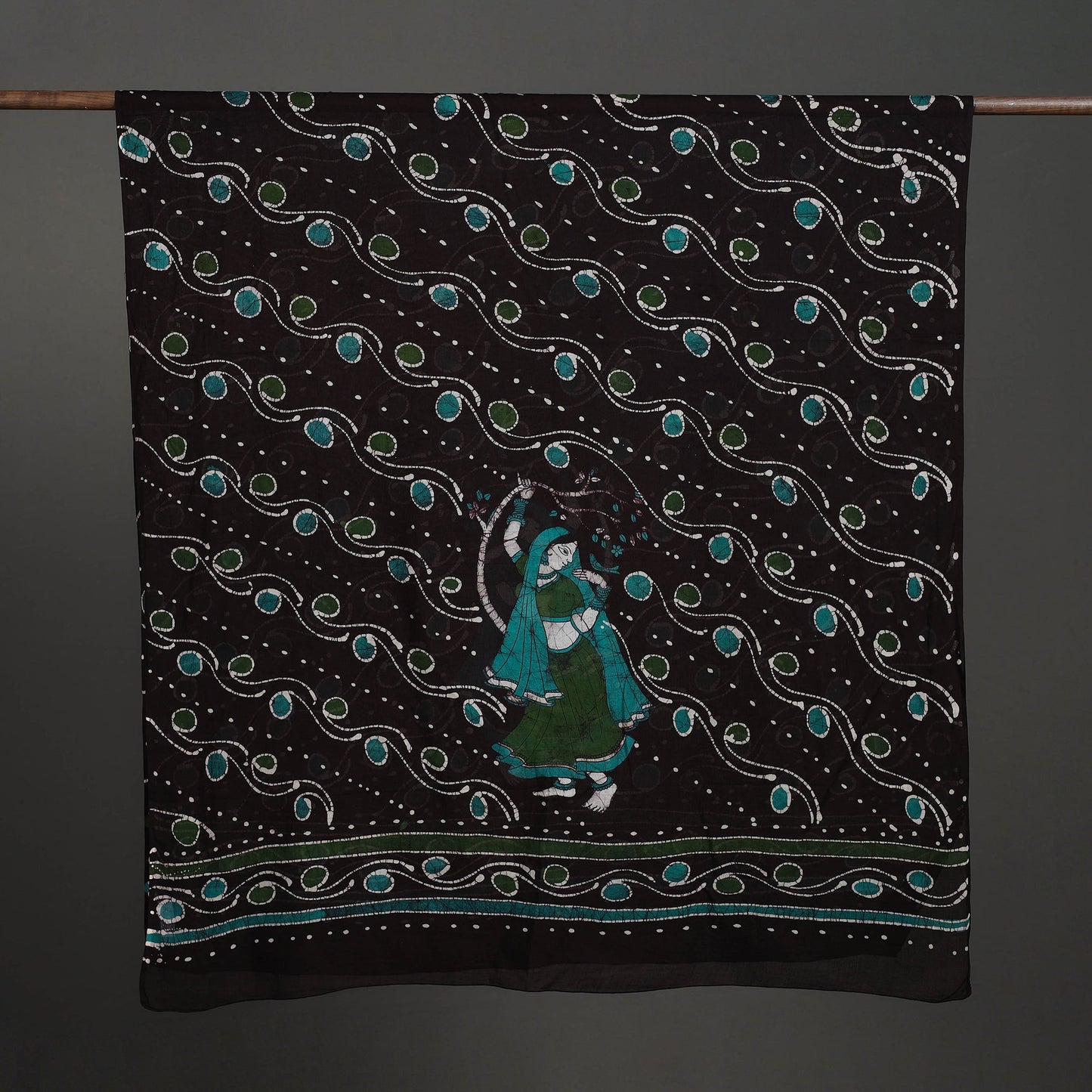  Brown Cotton Hand Batik Print Dupatta