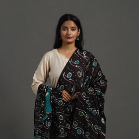  Brown Cotton Hand Batik Print Dupatta