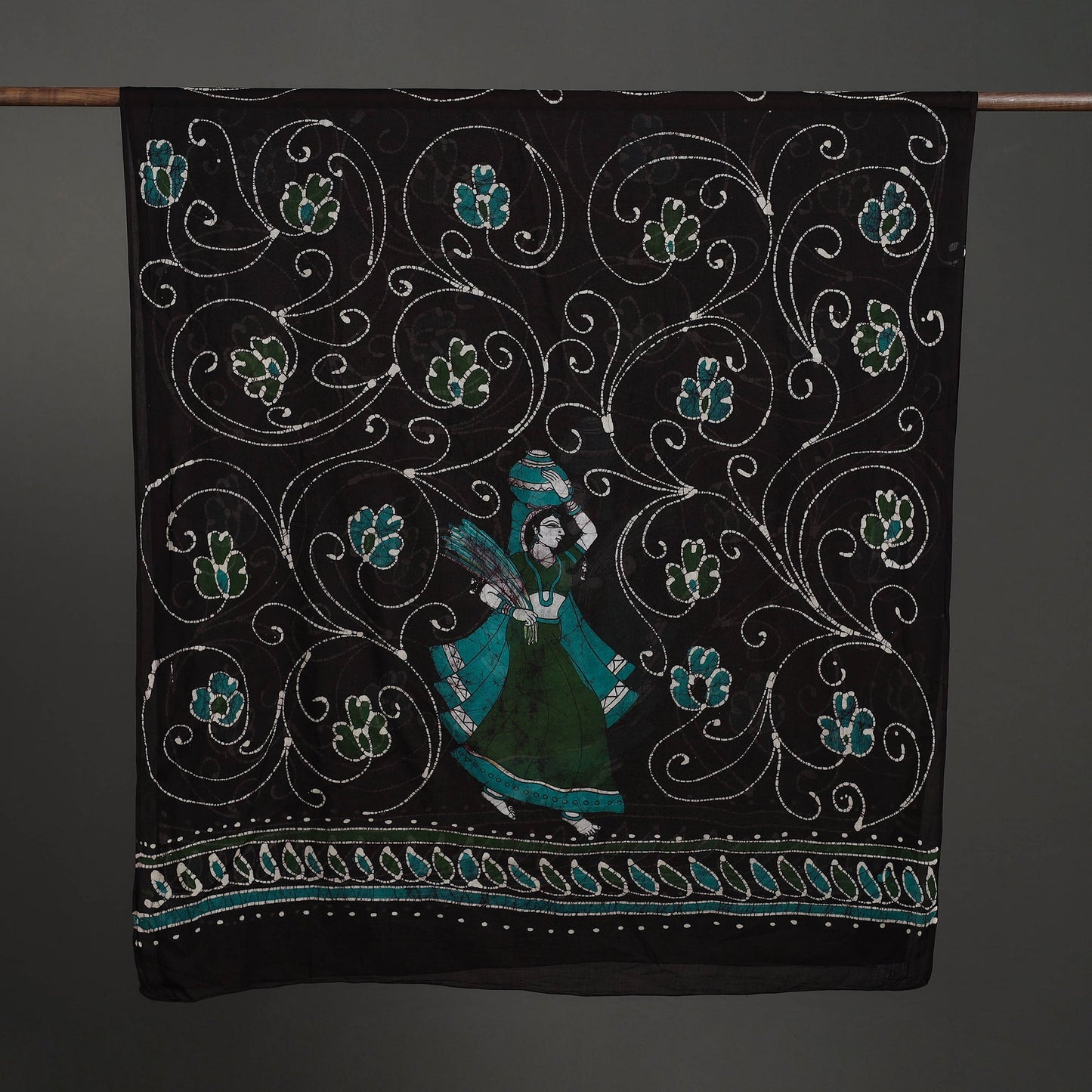 Buy Brown Hand Batik Printed Cotton Dupatta Online