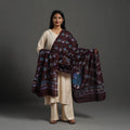  Cotton Brown Hand Batik Print Dupatta