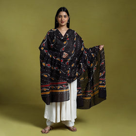  Brown Cotton Hand Batik Print Dupatta