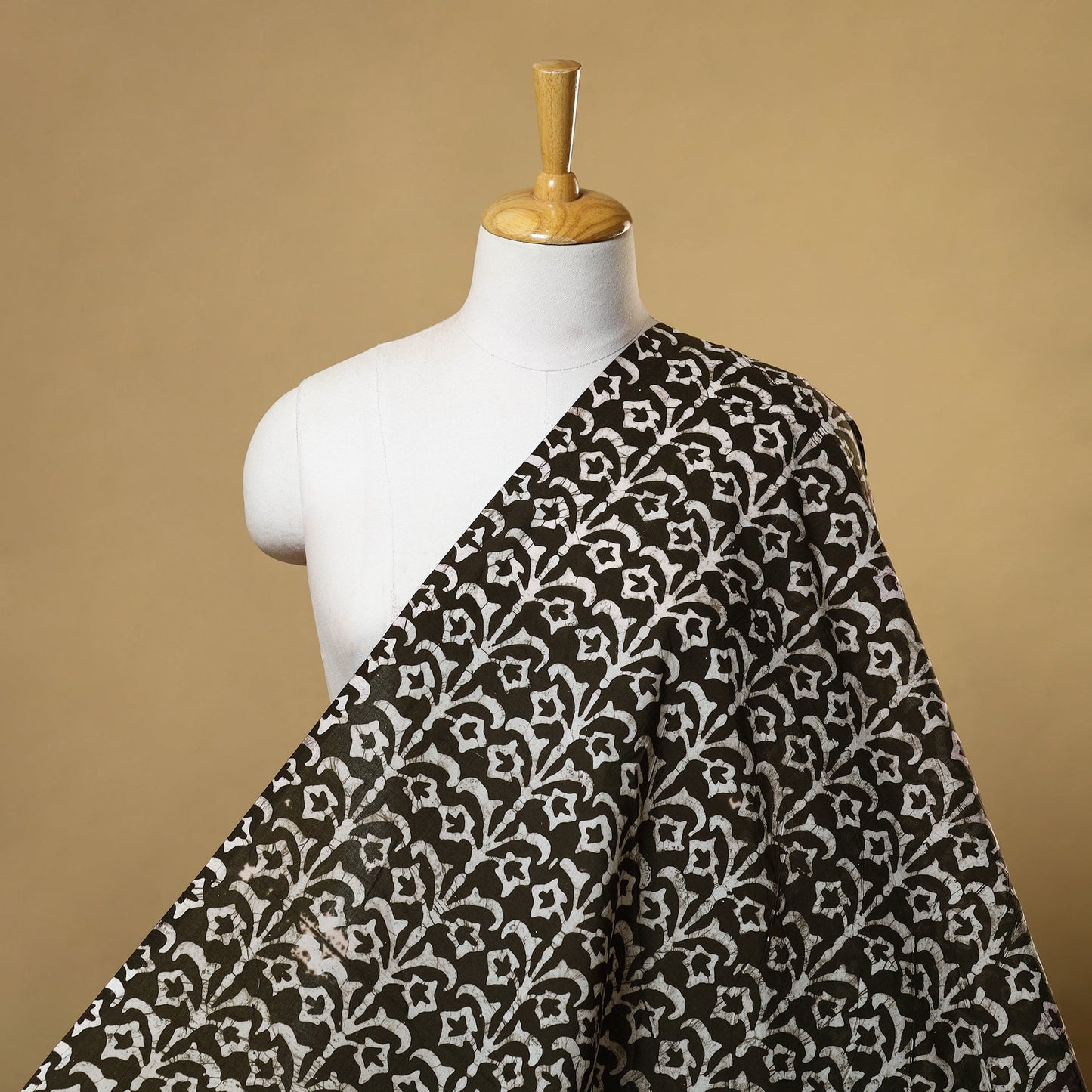 Brown Cotton Hand Batik Print Fabric