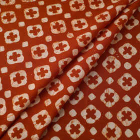 Brown Cotton Hand Batik Print Fabric