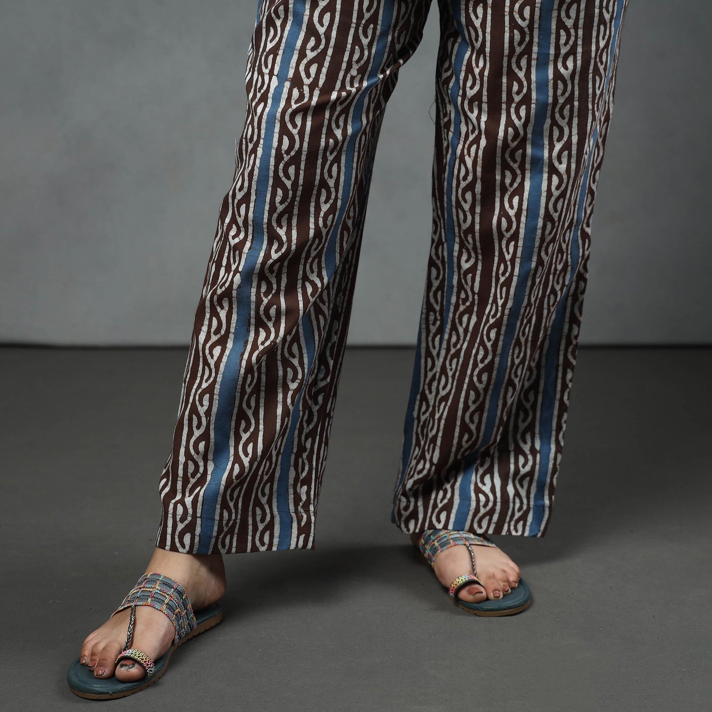 Buy Brown Cotton Hand Batik Print Kurta Set