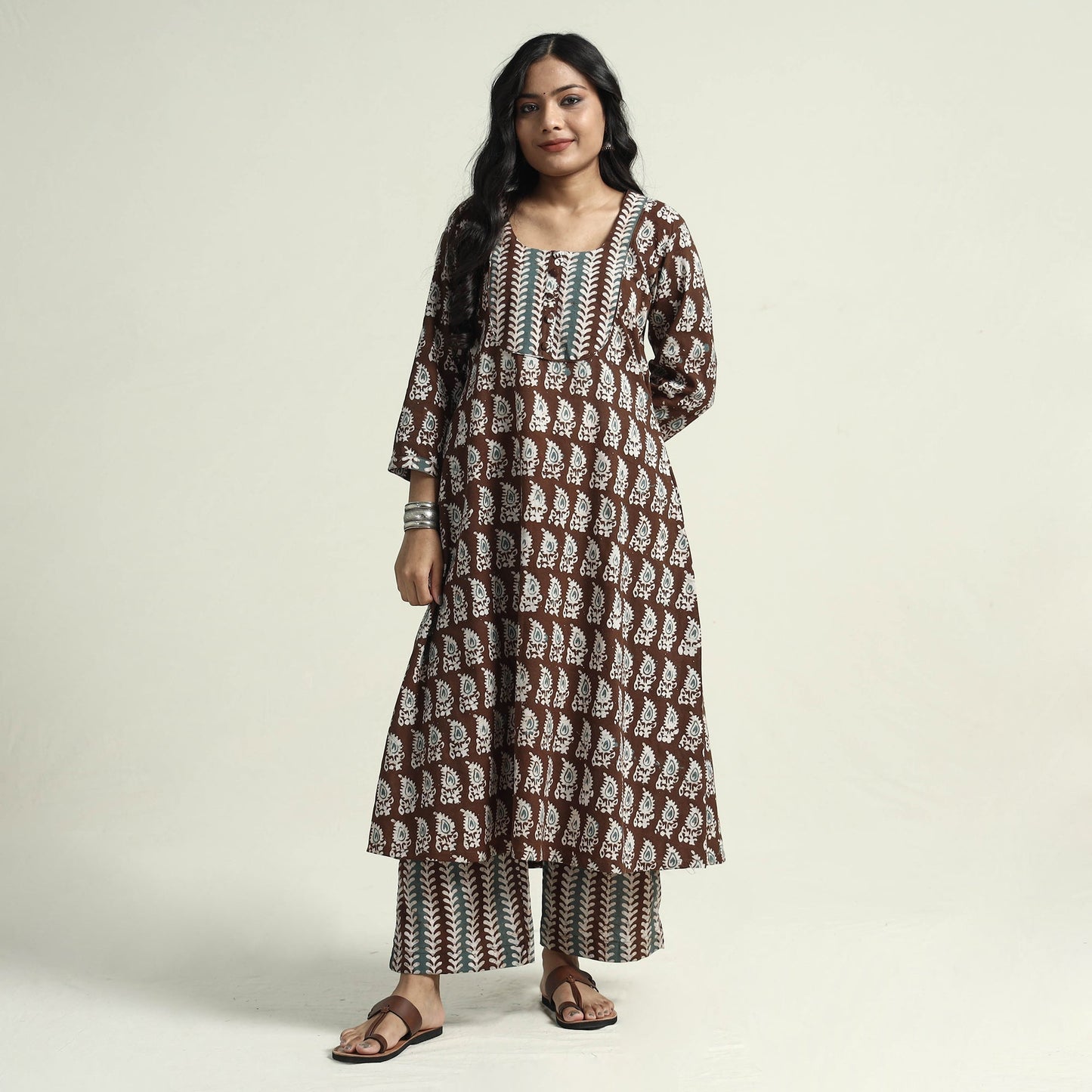 Batik Kurta with Palazzo & Dupatta Set
