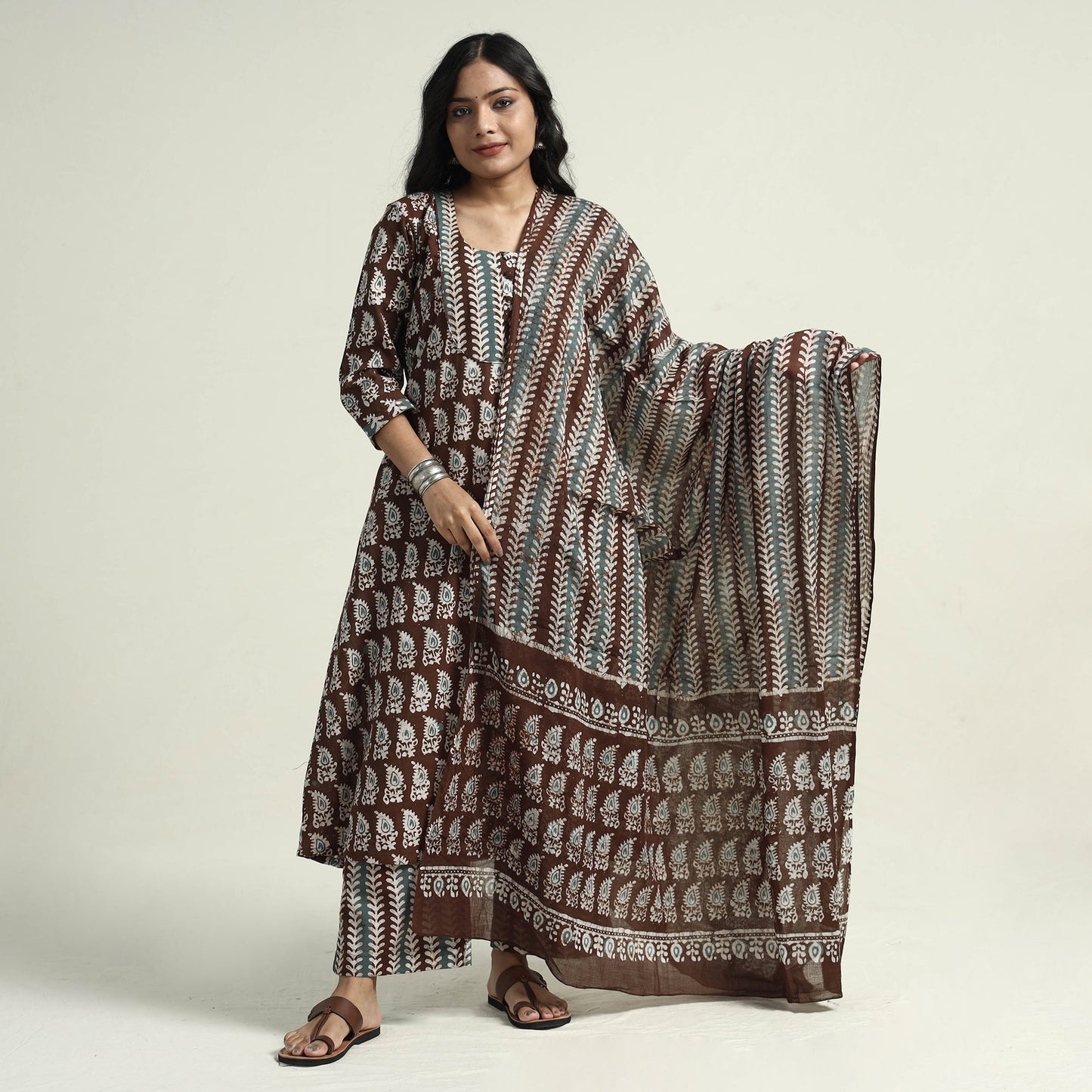 Batik Kurta with Palazzo & Dupatta Set
