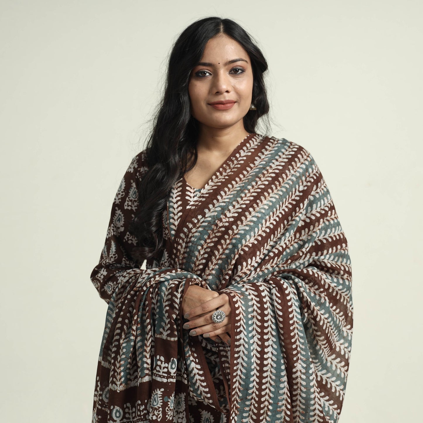 Batik Kurta with Palazzo & Dupatta Set
