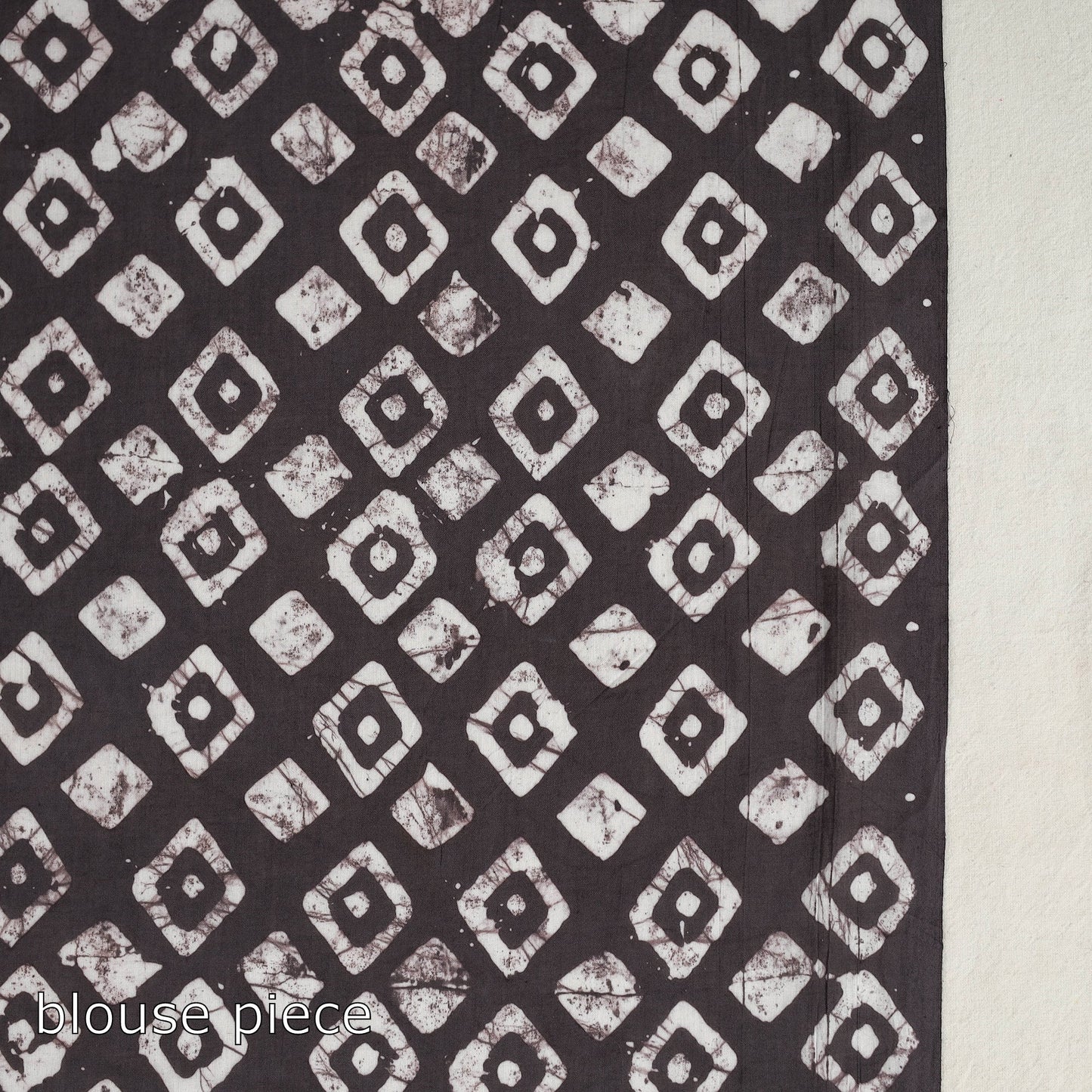  Cotton Brown Hand Batik Print Saree 