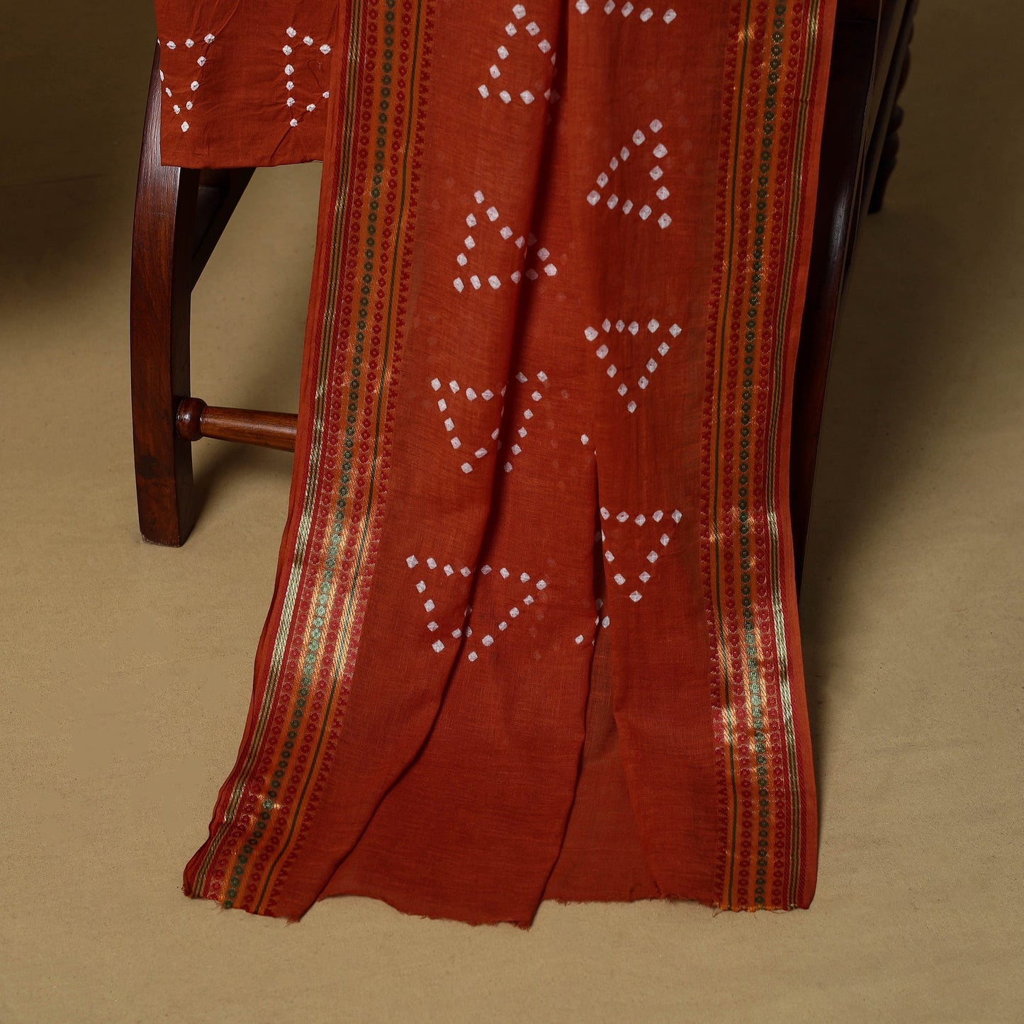 Pink - cotton hand kutch batik 3pc unstitched dress