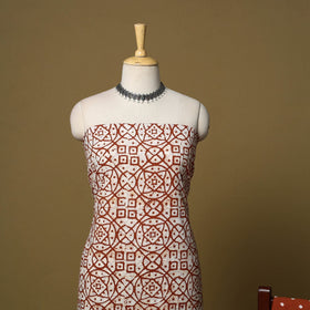 Pink - cotton hand kutch batik 3pc unstitched dress