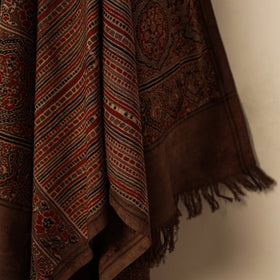 Brown Block Print Cotton Ajrakh Handloom Towel