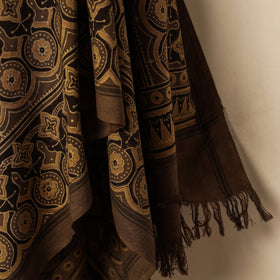 Brown Block Print Cotton Ajrakh Handloom Towel