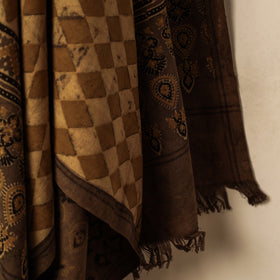 Brown Block Print Cotton Ajrakh Handloom Towel
