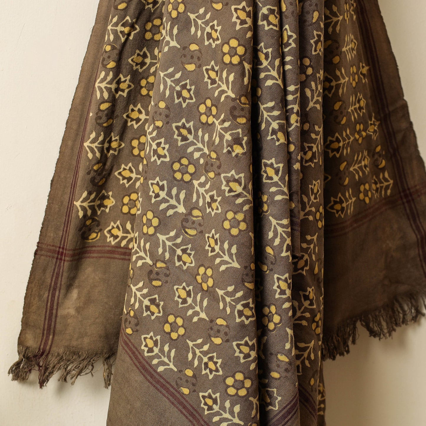Brown Block Print Cotton Ajrakh Handloom Towel
