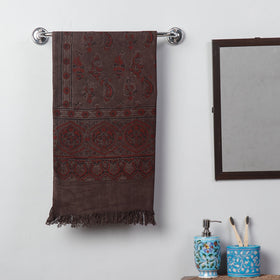 Buy Block Print Cotton Ajrakh Handloom Towel