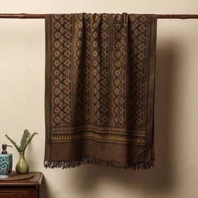 Brown Block Print Cotton Ajrakh Handloom Towel
