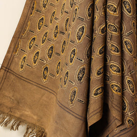 Brown Block Print Cotton Ajrakh Handloom Towel