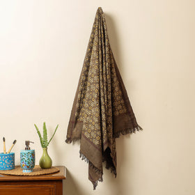 Brown Block Print Cotton Ajrakh Handloom Towel