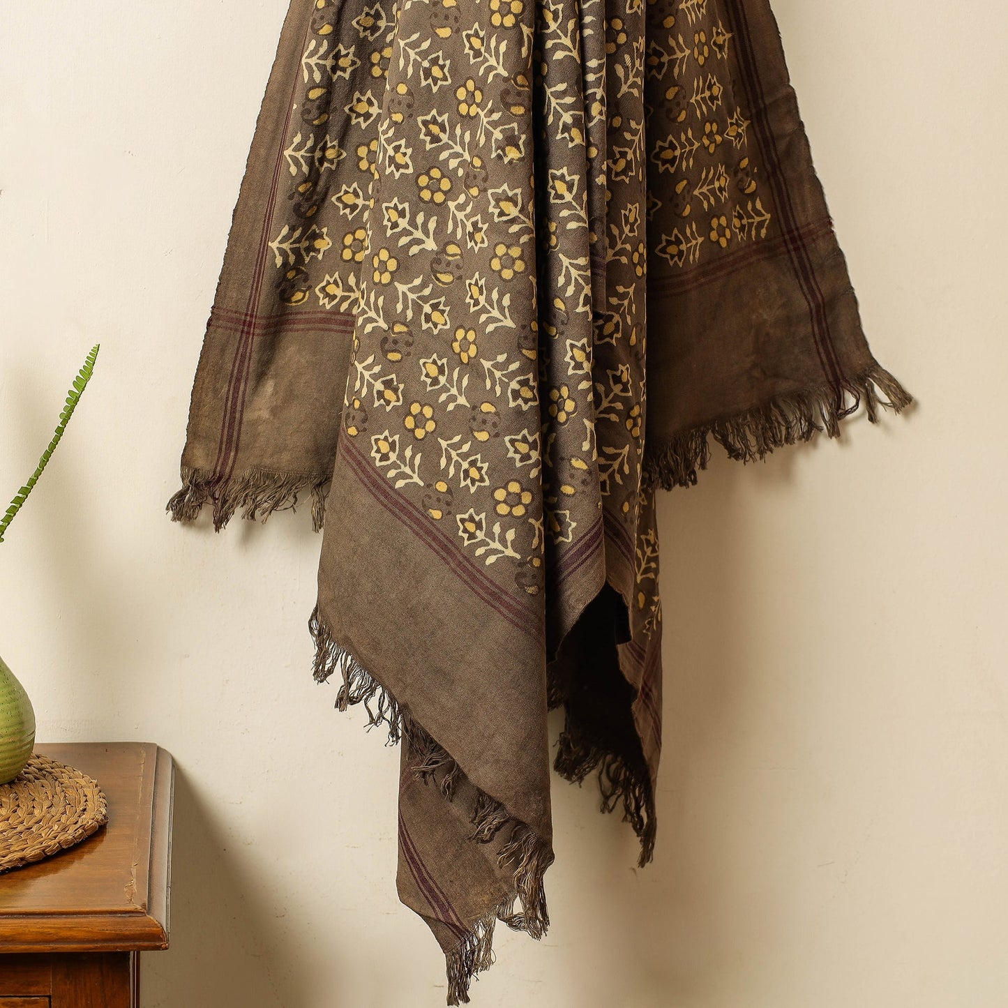 Brown Block Print Cotton Ajrakh Handloom Towel