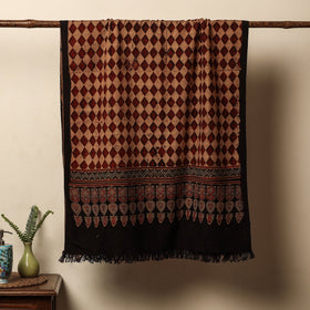 Brown Block Print Cotton Ajrakh Handloom Towel