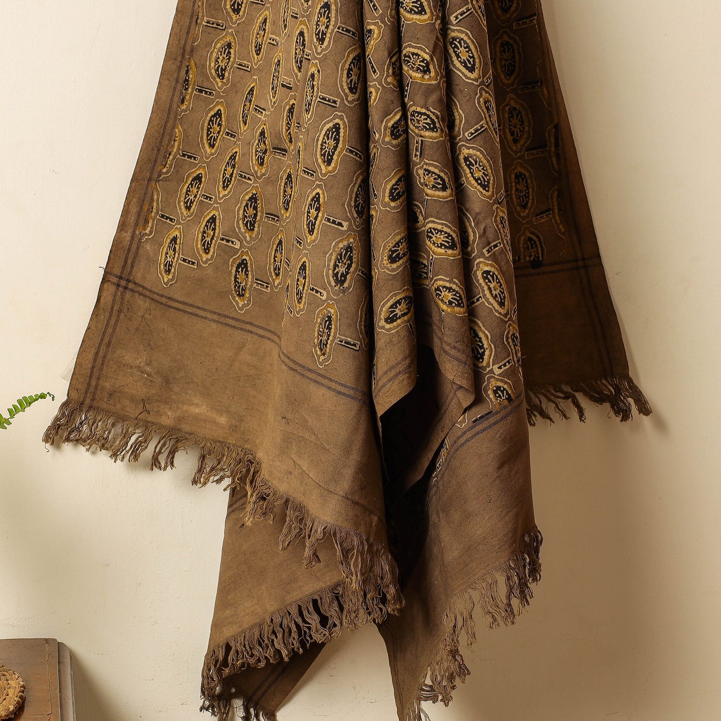 Brown Block Print Cotton Ajrakh Handloom Towel