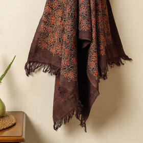 Brown Block Print Cotton Ajrakh Handloom Towel