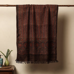 Brown - Block Print Cotton Ajrakh Handloom Towel