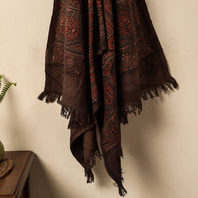 Brown - Block Print Cotton Ajrakh Handloom Towel