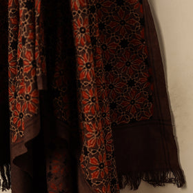 Brown Block Print Cotton Ajrakh Handloom Towel