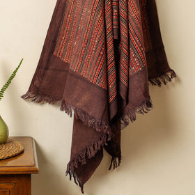 Maroon Block Print Cotton Ajrakh Handloom Towel