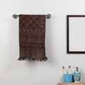 Brown  Block Print Cotton Ajrakh Handloom Towel