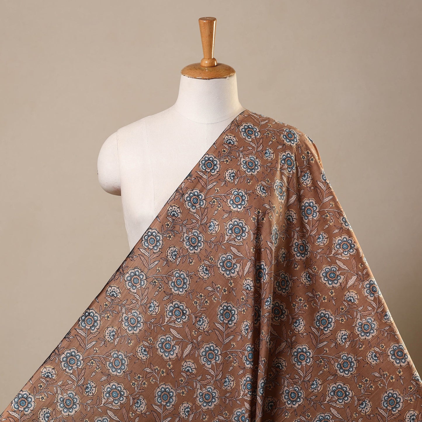 Brown Cotton Jaipur Print Fabric