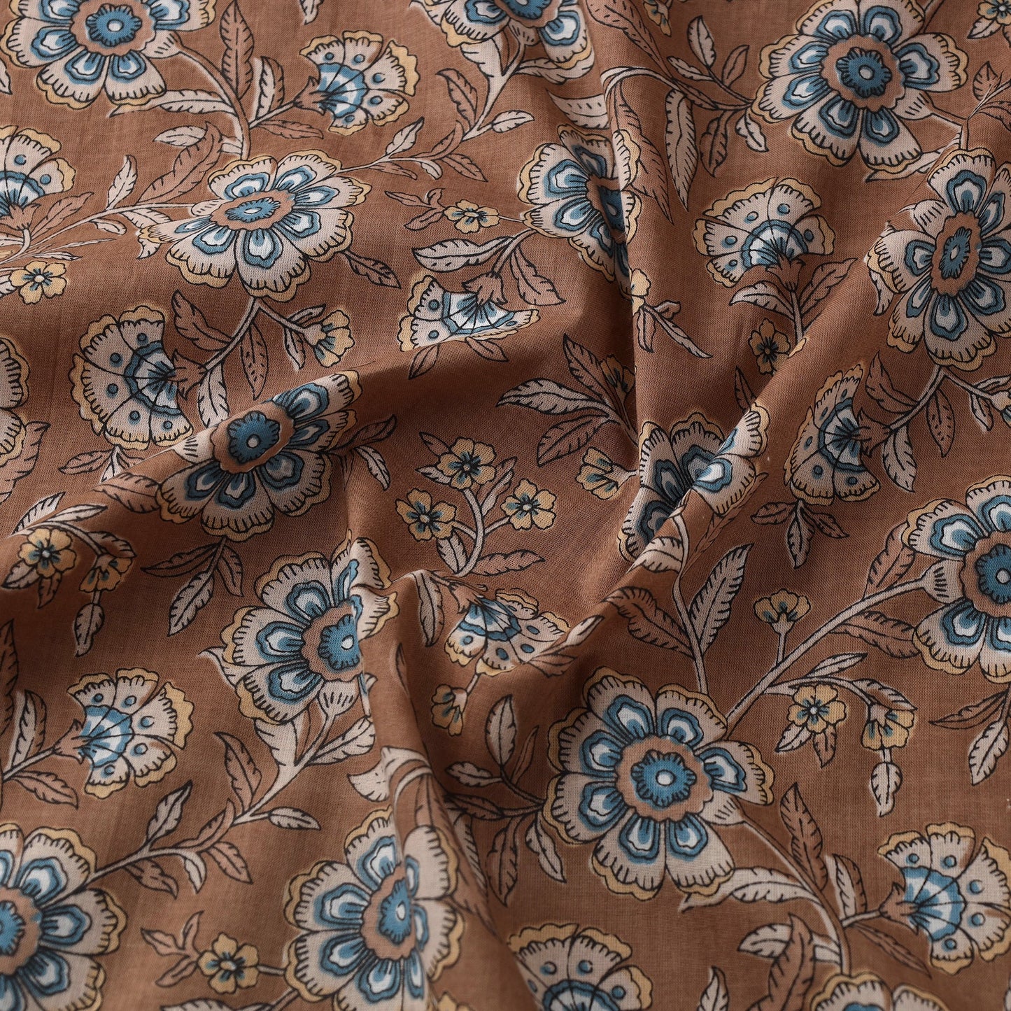 Brown Cotton Jaipur Print Fabric