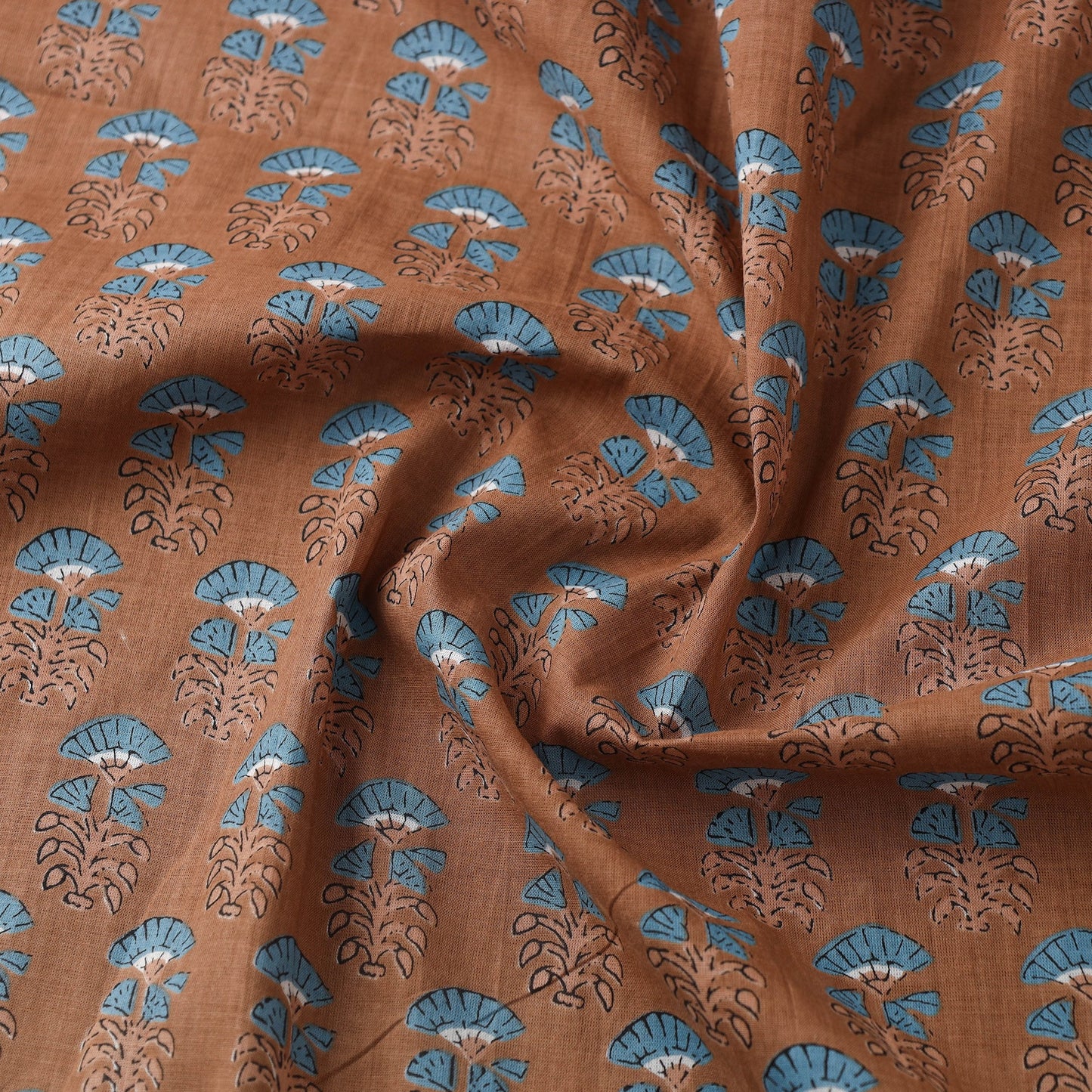Brown Cotton Jaipur Print Fabric