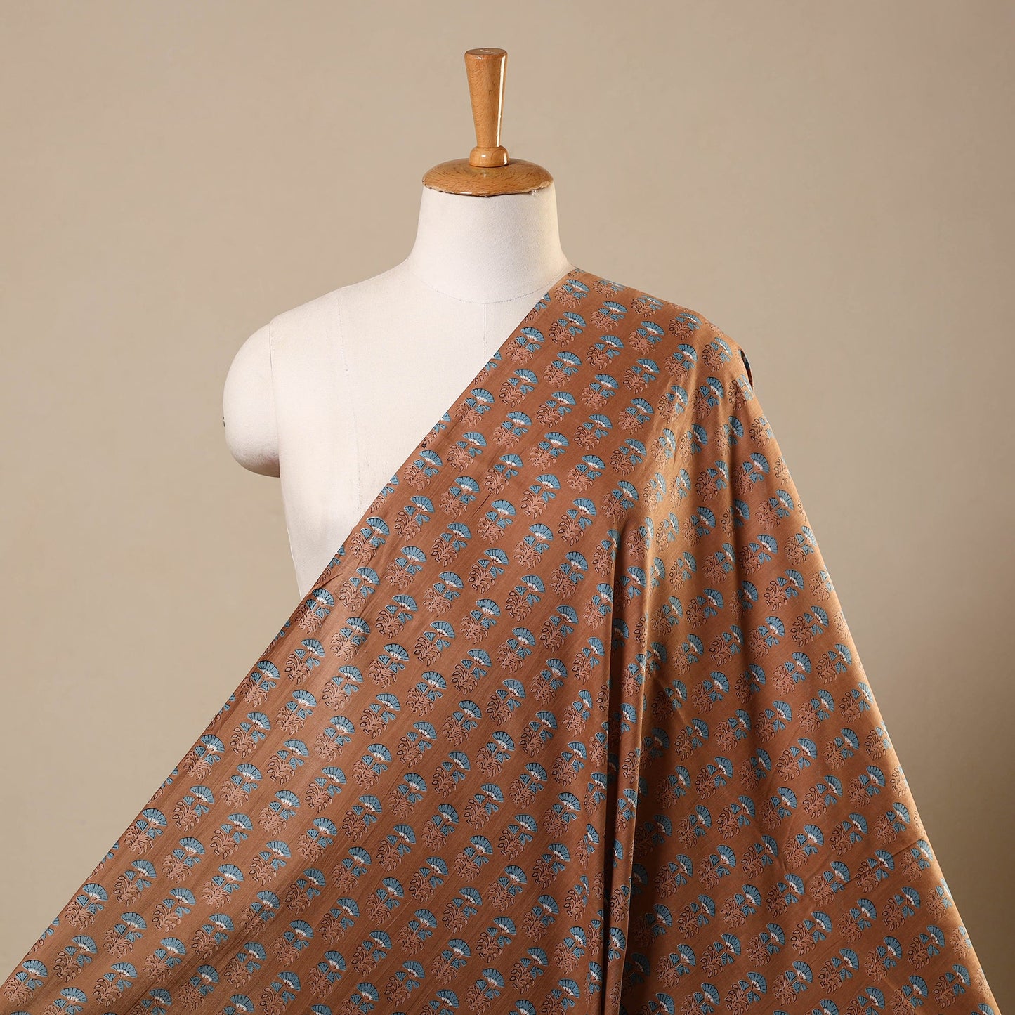 Brown Cotton Jaipur Print Fabric