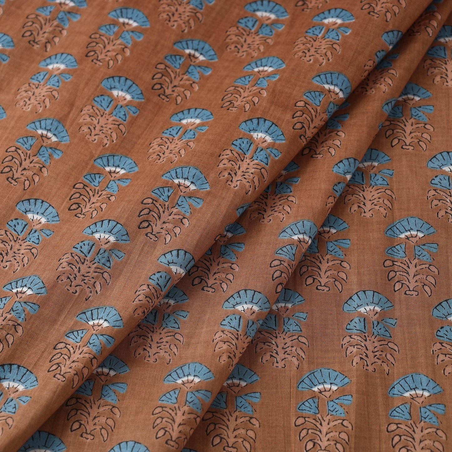 Brown Cotton Jaipur Print Fabric