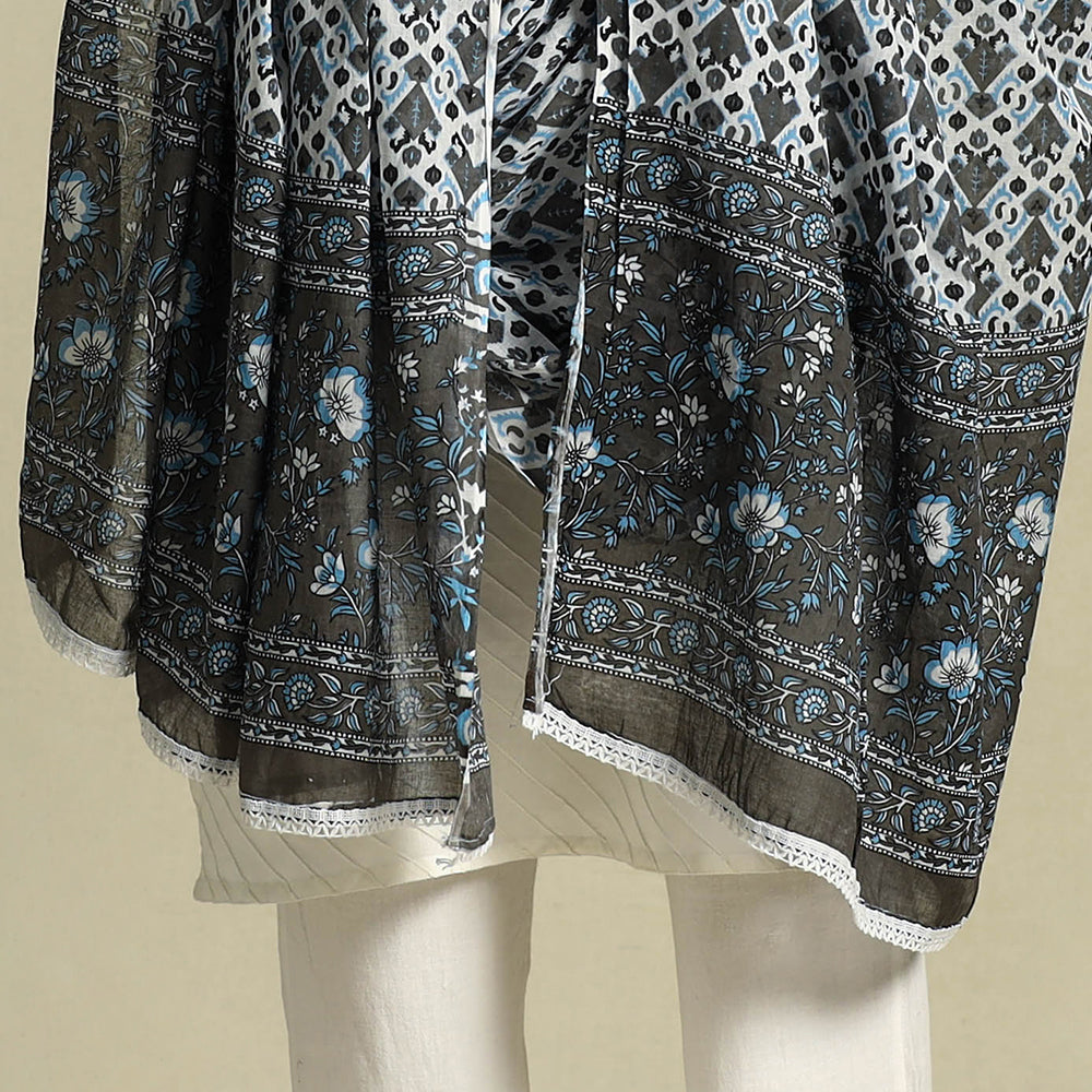  Brown Cotton Jaipur Printed Dupatta Online