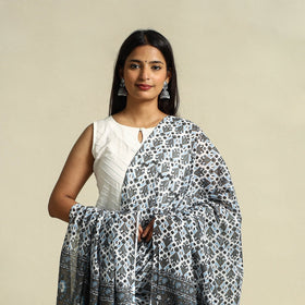  Brown Cotton Jaipur Printed Dupatta Online