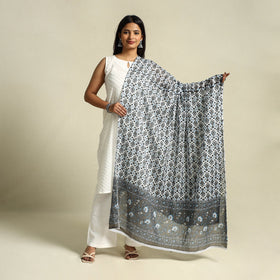  Brown Cotton Jaipur Printed Dupatta Online