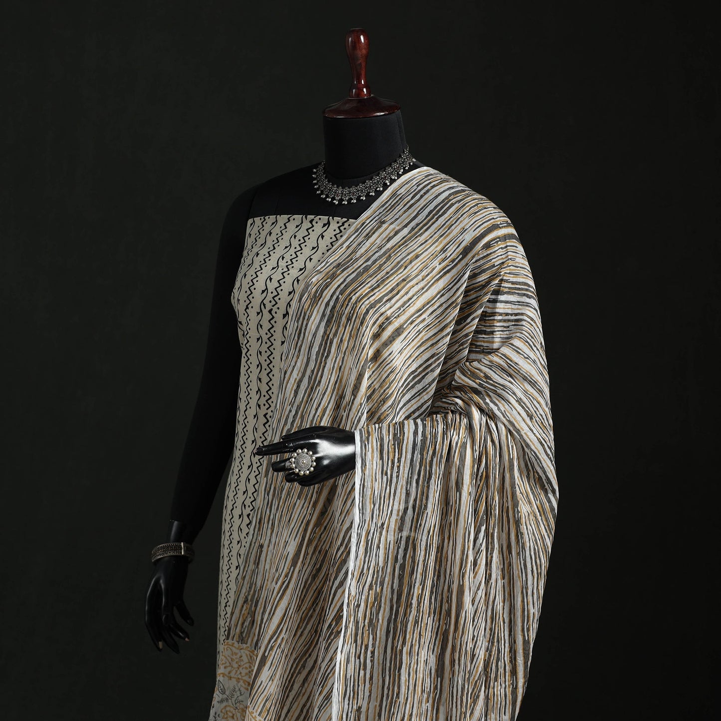 Cotton jaipur printed dupatta 21 - handcrafted