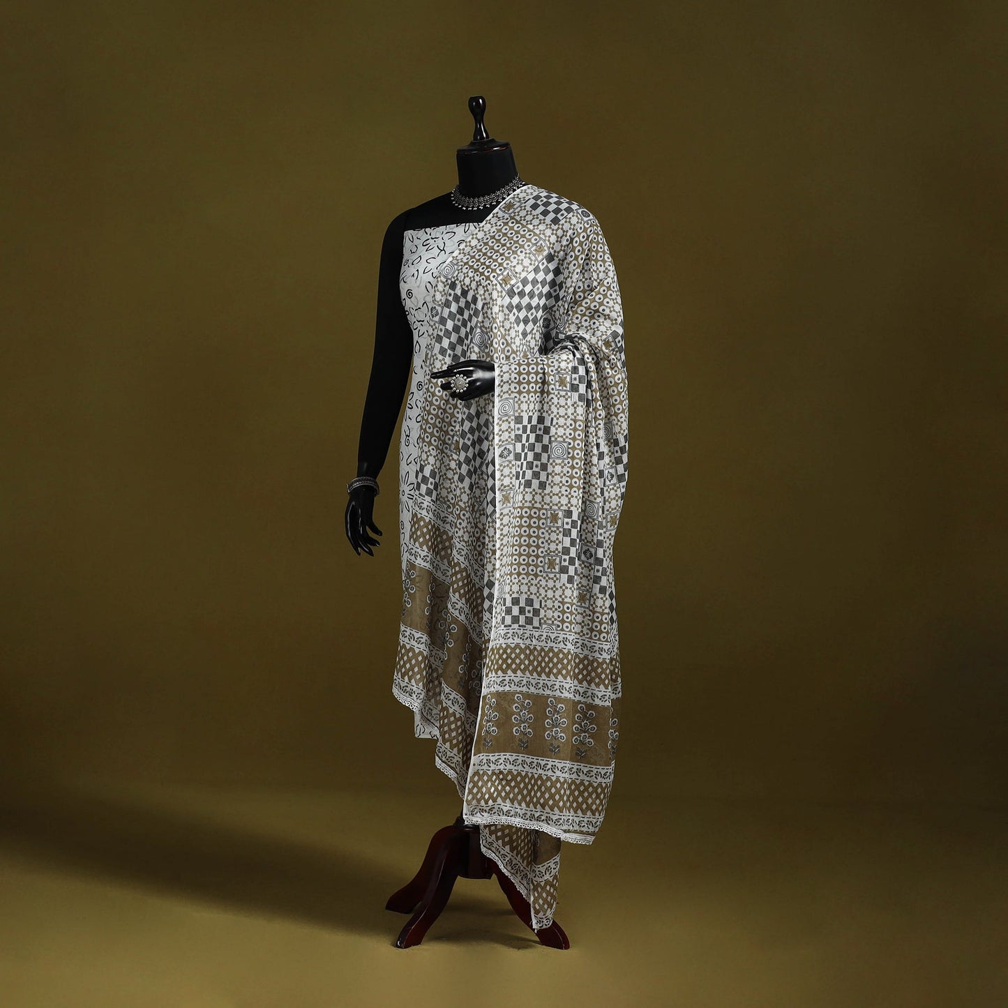 Cotton jaipur printed dupatta 40 - handcrafted