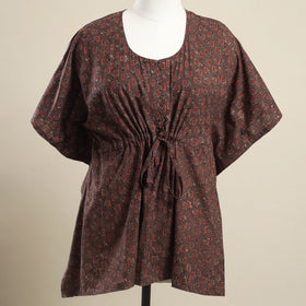  Brown Ajrakh Block Print Cotton Kaftan