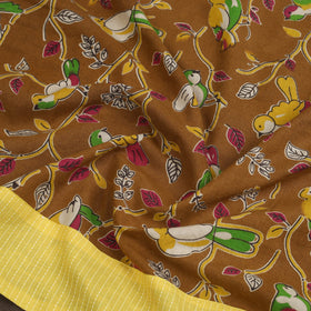 Brown - cotton kalamkari blouse piece 10 - handcrafted