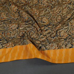 Brown Block Print Cotton Kalamkari Blouse Piece