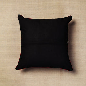 Brown - Block Print Cotton Kalamkari Cushion Cover (16 x 16 in) 17